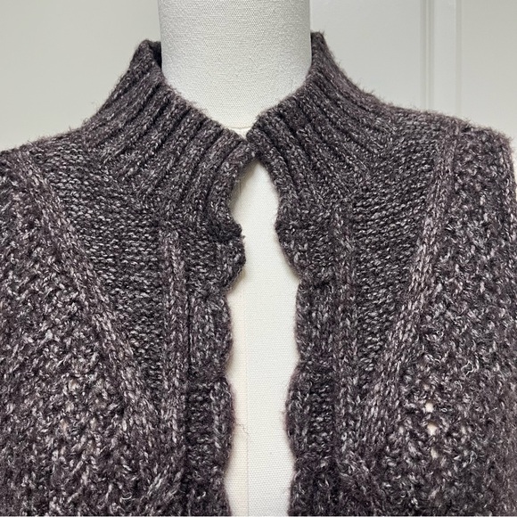 J. Jill Women’s Brown Cable Knit Cardigan Vest Open Front Sz M - Picture 3 of 9